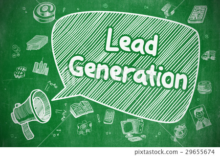 Lead Generation - Cartoon Illustration on Green Lead Generation - Cartoon Illustration on Green 29655674