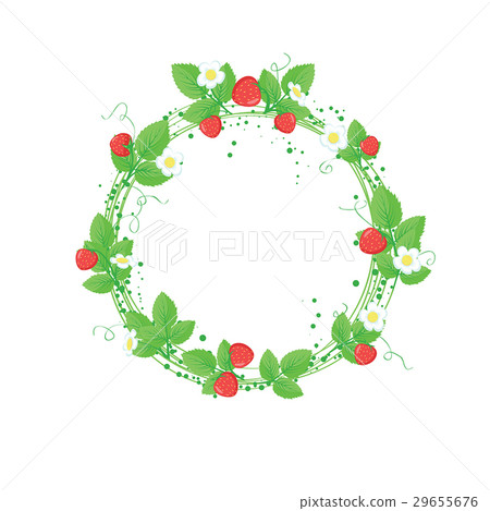 Spring and summer frame of strawberry berries Spring and summer frame of strawberry berries 29655676
