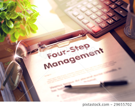Four-Step Management - Text on Clipboard. 3d. 29655702
