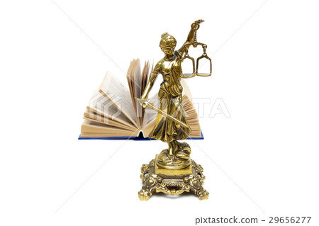 Bronze statue of justice and an open book Bronze statue of justice and an open book 29656277