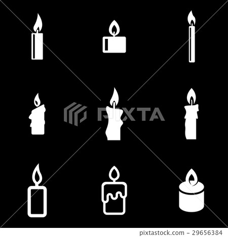 Vector white candles icon set 29656384