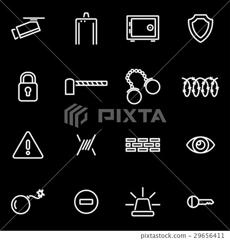 Vector line security icon set - Stock Illustration [29656411] - PIXTA