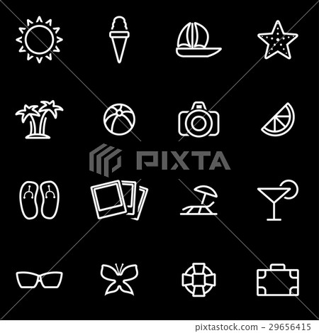 Vector line summer icon set - Stock Illustration [29656415] - PIXTA