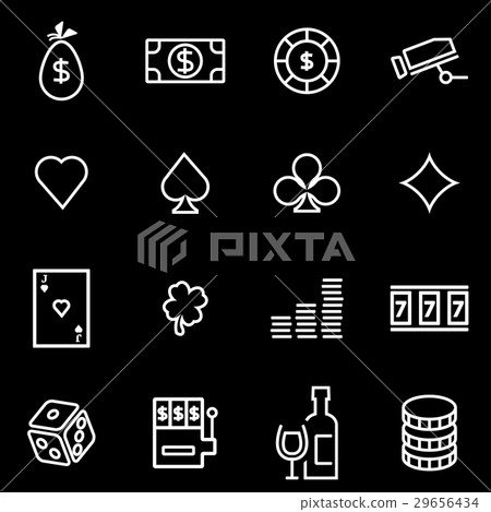Vector line casino icon set 29656434