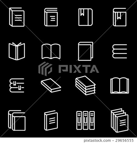 Vector line book icon set - Stock Illustration [29656555] - PIXTA