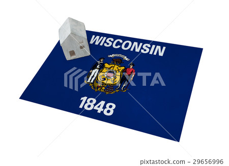 Small house on a flag - Wisconsin Small house on a flag - Wisconsin 29656996