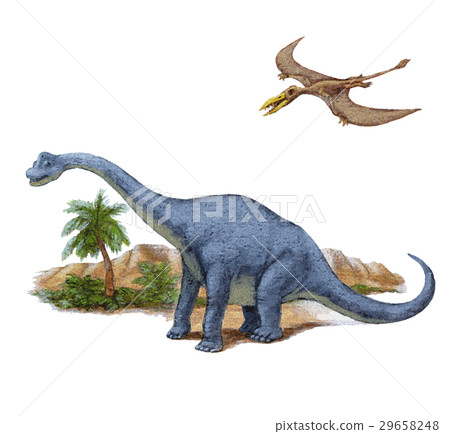 恐龍，Prachiosaurus和Ranforinkusu，Kyouryu，侏羅紀， 29658248