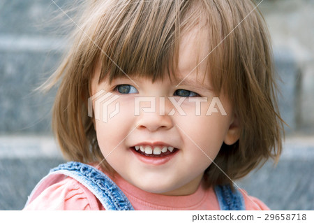 Caucasian cute girl with short hair Caucasian cute girl with short hair 29658718