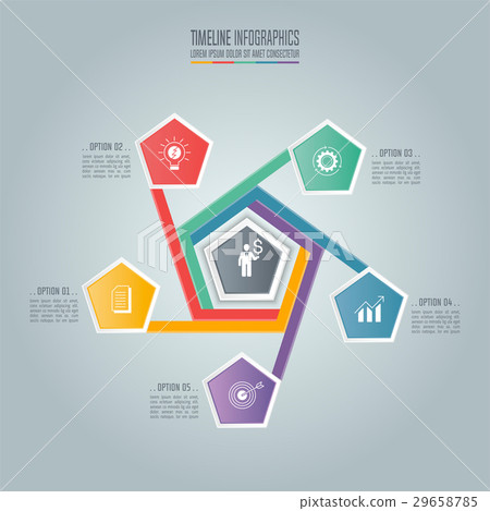 Infographic business concept with 5 options. 29658785