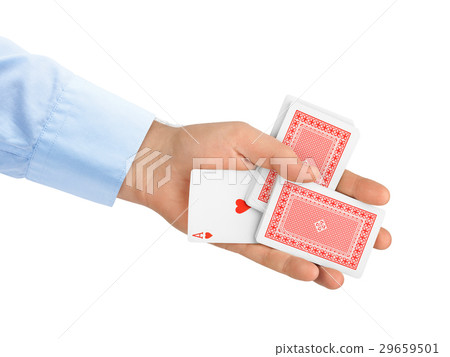 Hand and playing cards 29659501