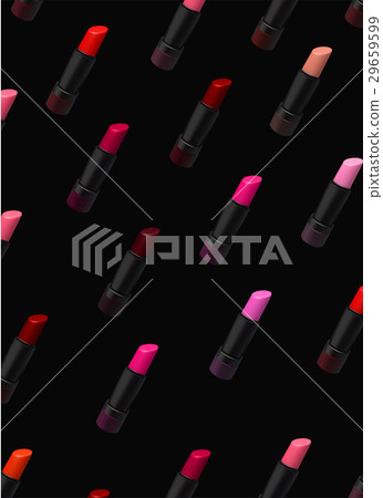 Vector lipstick on black background. Beauty 29659599