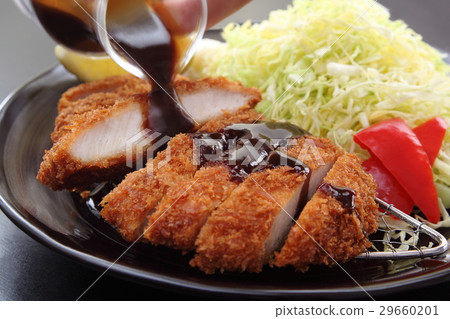 豬排炸醬油炸蔬菜 29660201