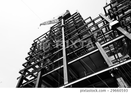 Black and white photo, Structure of steel. Black and white photo, Structure of steel. 29660593