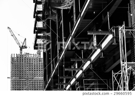 Black and white photo, Structure of steel. Black and white photo, Structure of steel. 29660595