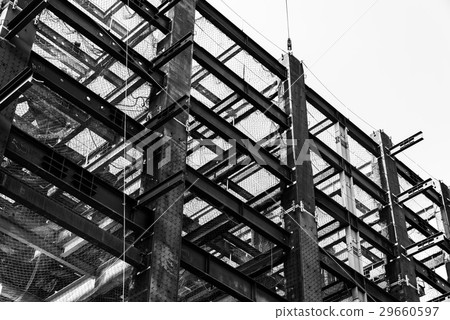 Black and white photo, Structure of steel. Black and white photo, Structure of steel. 29660597