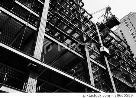 Black and white photo, Structure of steel. Black and white photo, Structure of steel. 29660599