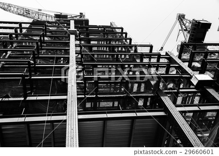 Black and white photo, Structure of steel. Black and white photo, Structure of steel. 29660601