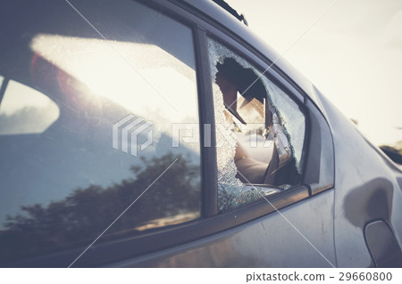 Car accident broken glass Car accident broken glass 29660800