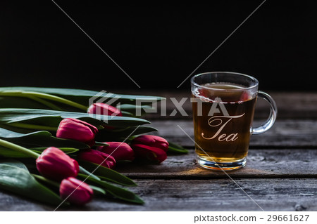 tea milk wood background tea milk wood background 29661627