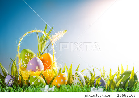 Easter holiday with tulip flowers and egg in 29662165
