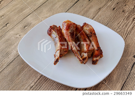 Pork Ribs Barbecued on BBQ ribs with 29663349