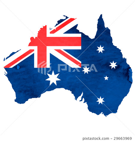 Australia Map Flag icon 29663969