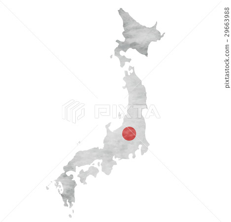 Japan Map Flag Icon Stock Illustration 29663988 Pixta