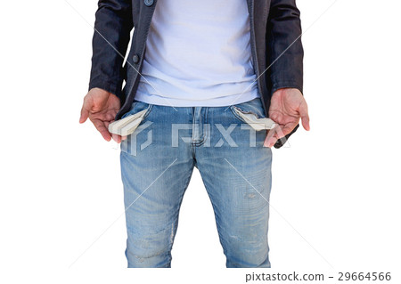 Man showing his empty pockets Man showing his empty pockets 29664566