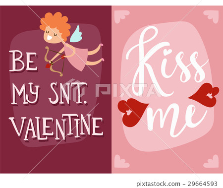 Happy valentines day angel greeting card vector 29664593