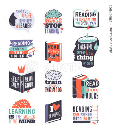 Reading motivation badge vector illustration. 29664605