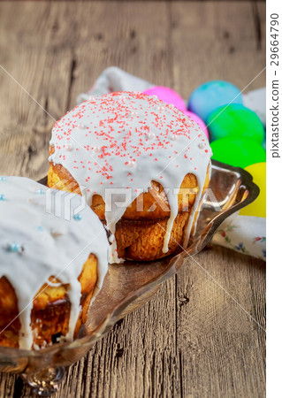 Kulich cake with sprigs, symbol of Orthodox Easter 29664790