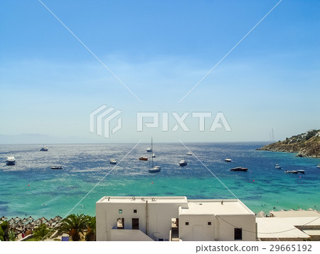 View of the Paradise Beach in Mykonos 29665192