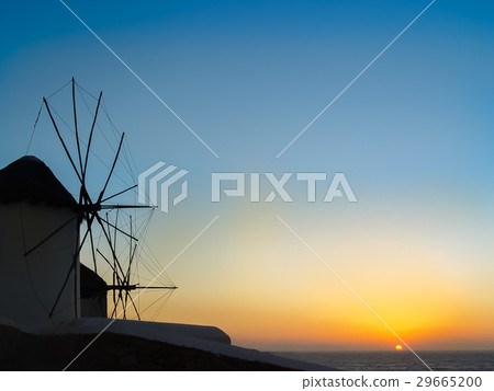 The sunset at the Windmills in Mykonos The sunset at the Windmills in Mykonos 29665200