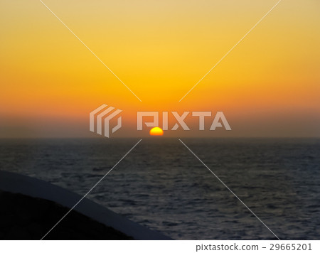 The sunset in Mykonos island in Greece The sunset in Mykonos island in Greece 29665201