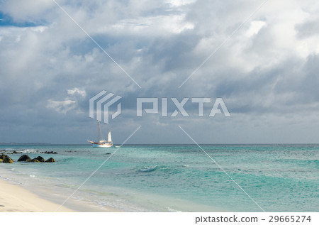 Picture showing a big sailboat on sea Picture showing a big sailboat on sea 29665274