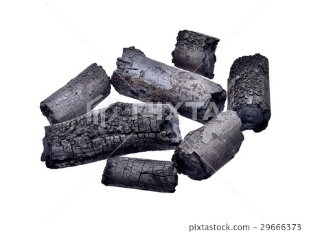 hard wood charcoal isolated on white background hard wood charcoal isolated on white background 29666373