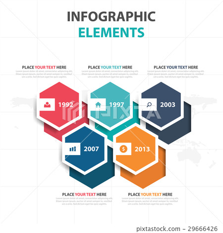 colorful hexagon business Infographics elements - Stock Illustration ...