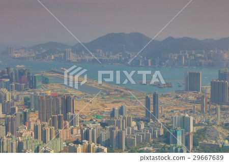 Kowloon viewed from above from the Lion Rock Kowloon viewed from above from the Lion Rock 29667689