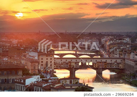 Florence skyline sunset 29669284