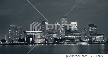 London Canary Wharf at night 29669779