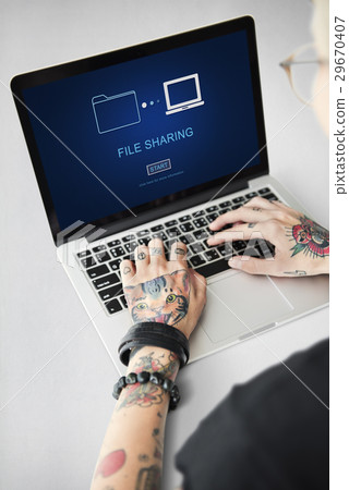 File Sharing Data Media Internet Technology Concept File Sharing Data Media Internet Technology Concept 29670407