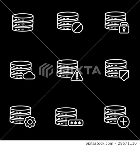 Vector line database icon set - Stock Illustration [29671110] - PIXTA