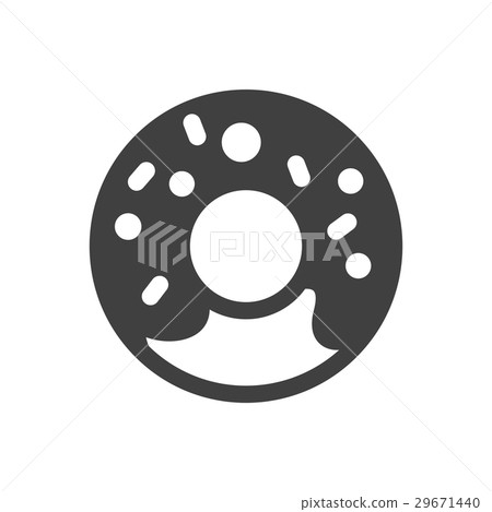 donut monochrome bakery icon 29671440
