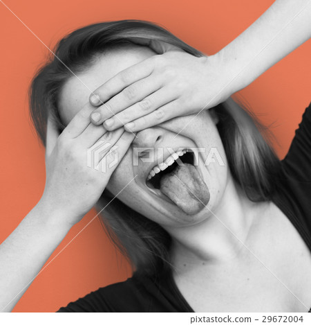 Young Cheerful Poking Tongue Portrait 29672004