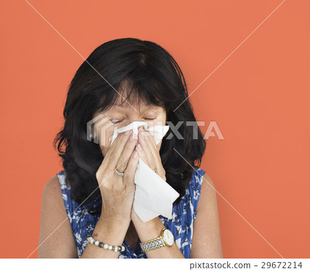 Woman Tissue Crying Sneezing Concept 29672214