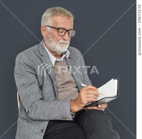 Businessman Writing Notebook Lecture Journal Concept Businessman Writing Notebook Lecture Journal Concept 29673238