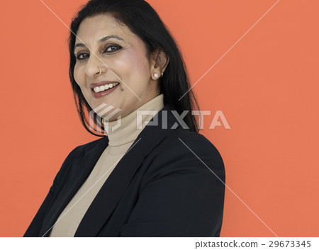Woman Cheerful Studio Portrait Concept Woman Cheerful Studio Portrait Concept 29673345