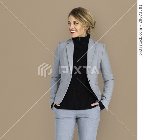 Caucasian Business Woman Smiling Caucasian Business Woman Smiling 29673381
