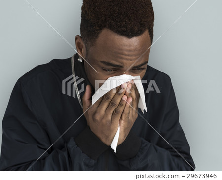 African Descent Man Sick Sad Tissue Paper African Descent Man Sick Sad Tissue Paper 29673946