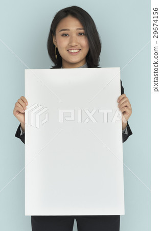 Asian Woman Smiling Happiness Banner Copy Space Concept Asian Woman Smiling Happiness Banner Copy Space Concept 29674156